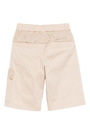 beige cotton shorts FENDI KIDS | JMF565AS5YF1P2N